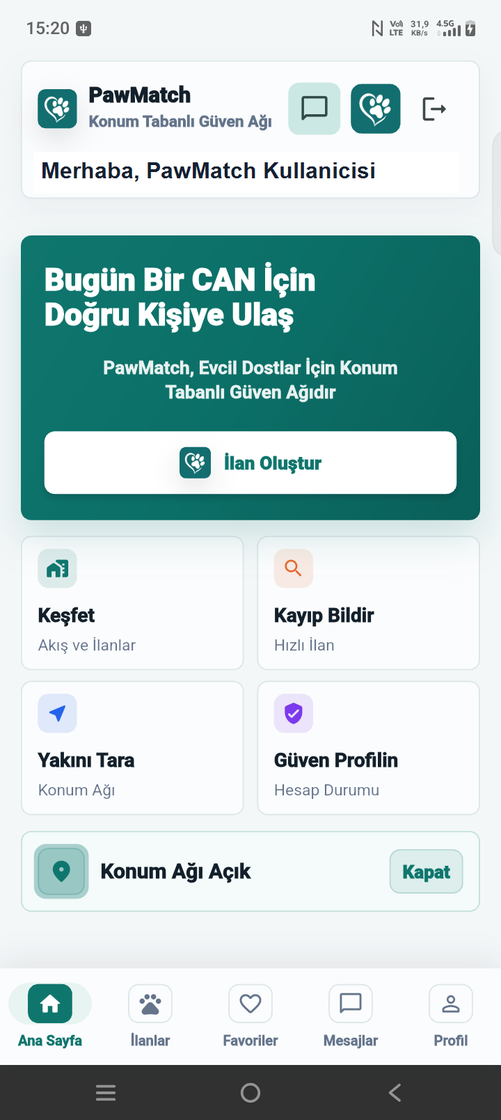 PawMatch ana ekran görüntüsü