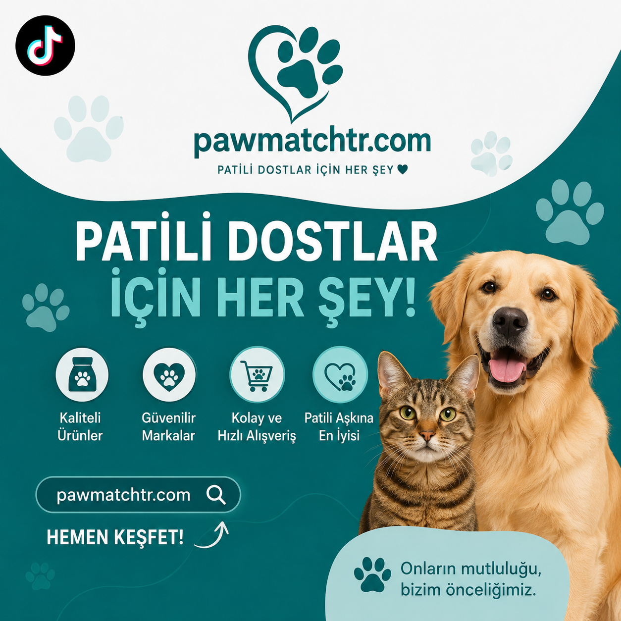 PawMatch genel tanıtım sosyal medya görseli